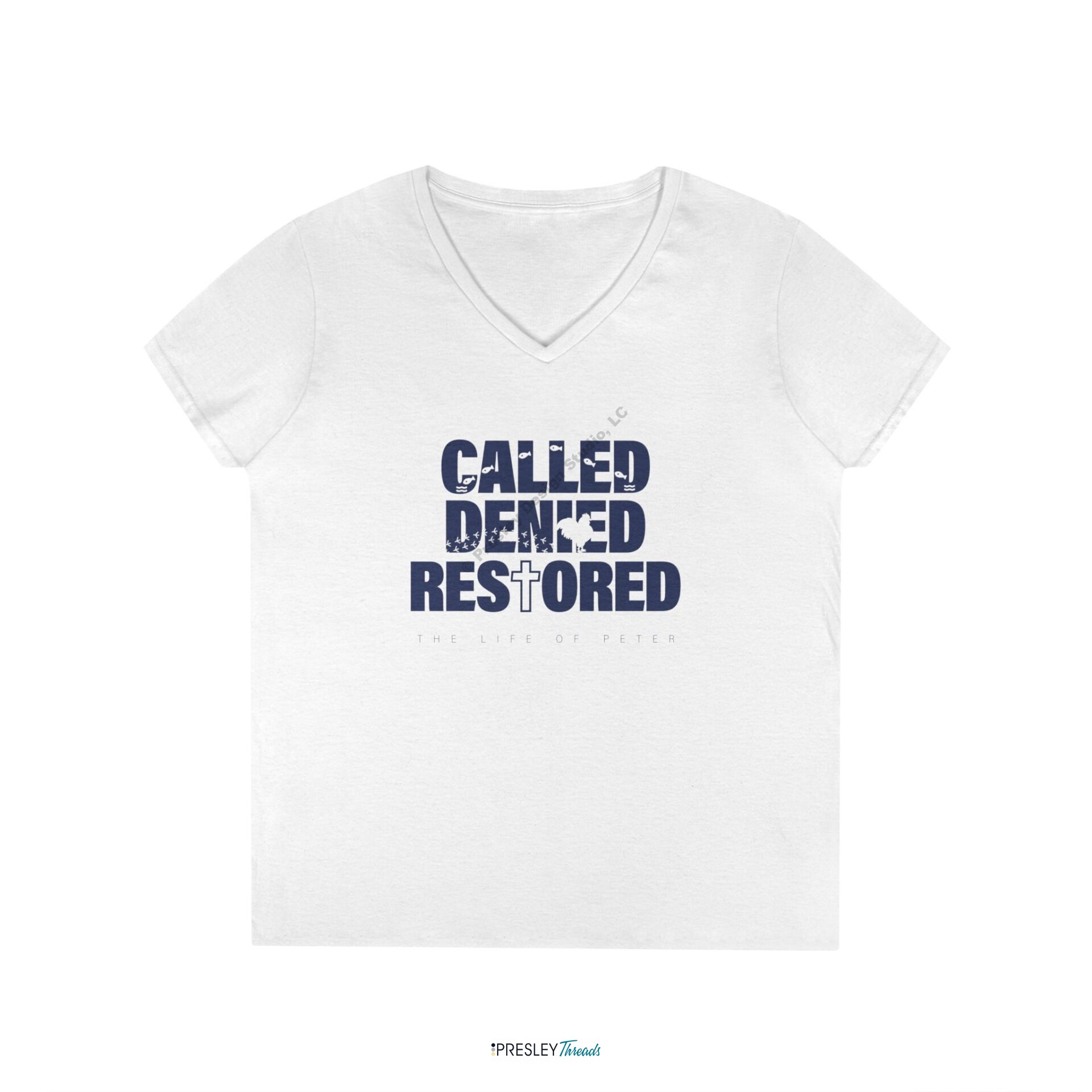 Called, Denied, Restored | Ladies’ V-Neck T-Shirt Called, Denied, Restored | Ladies' V-Neck T-Shirt