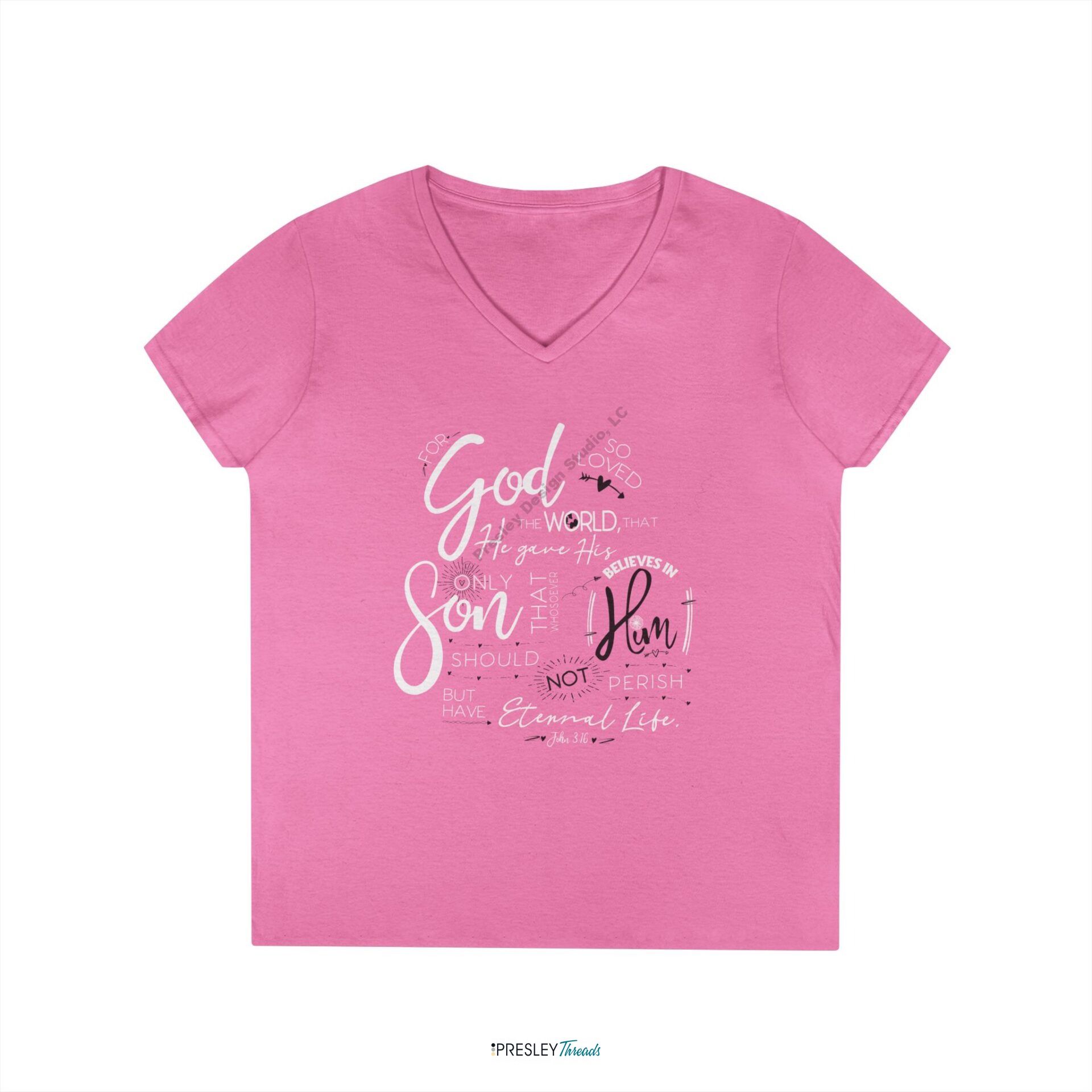 John 3:16 | Ladies’ V-Neck T-Shirt John 3:16 | Ladies' V-Neck T-Shirt - Image 4