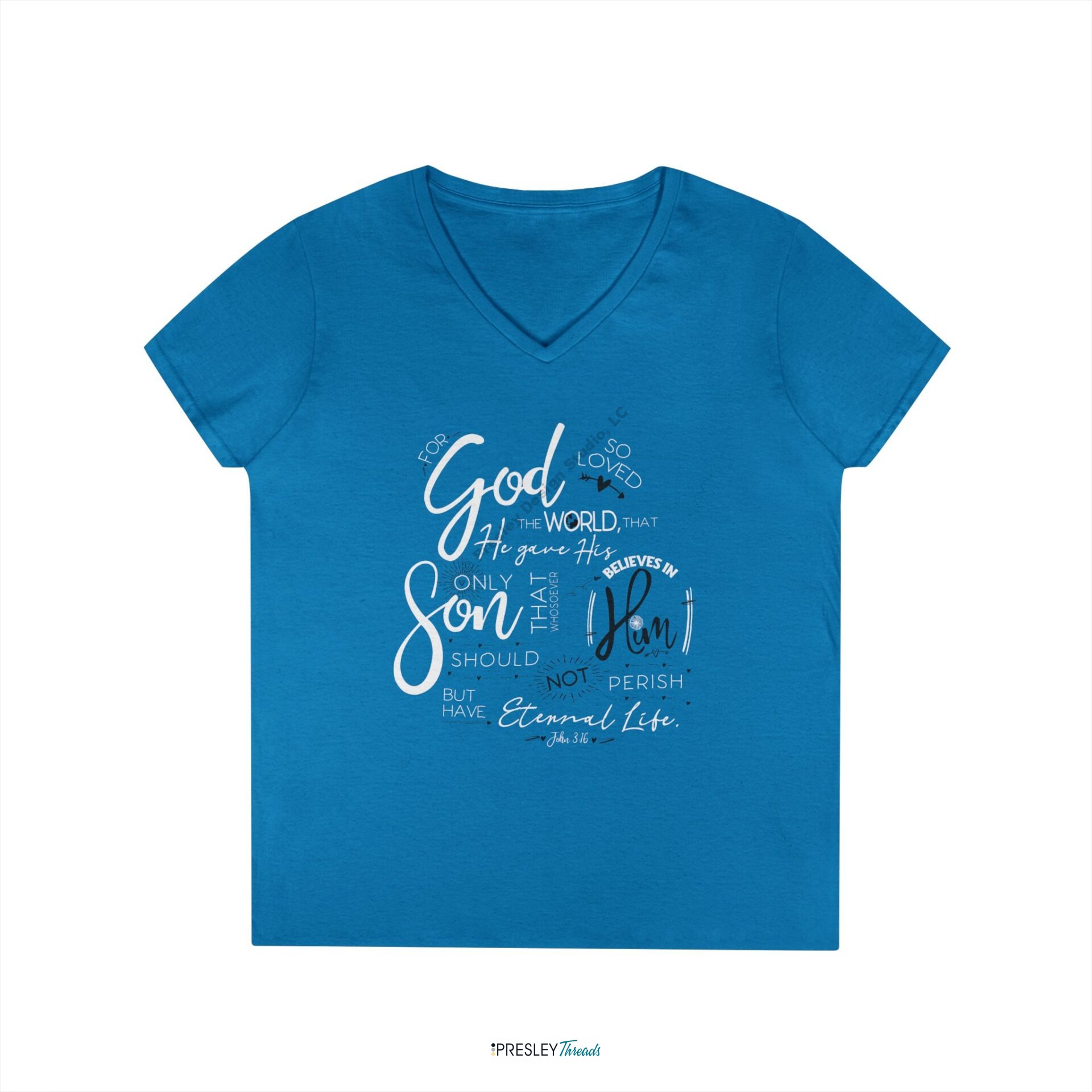 John 3:16 | Ladies’ V-Neck T-Shirt John 3:16 | Ladies' V-Neck T-Shirt - Image 3