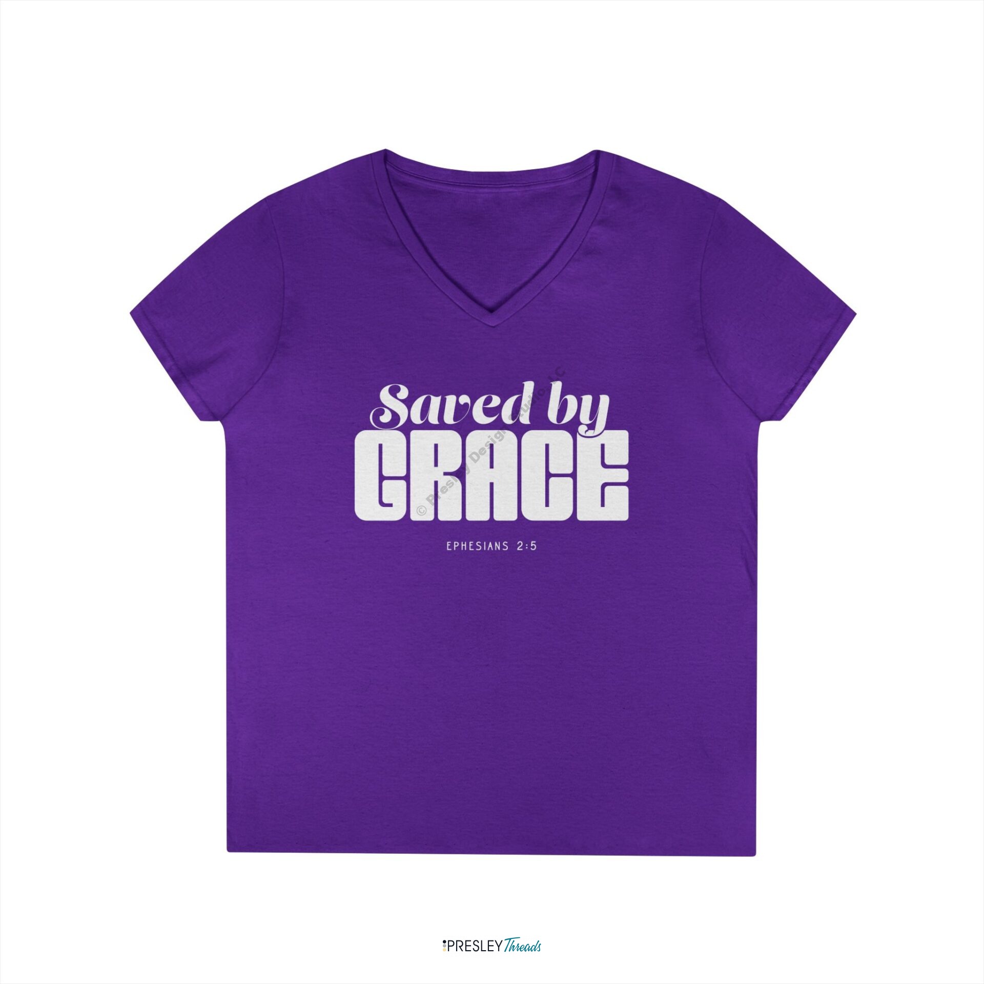 Saved by Grace | Ladies’ V-Neck T-Shirt Saved by Grace | Ladies' V-Neck T-Shirt - Image 6