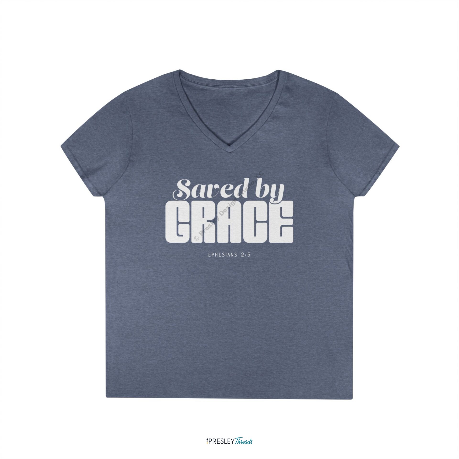 Saved by Grace | Ladies’ V-Neck T-Shirt Saved by Grace | Ladies' V-Neck T-Shirt - Image 5
