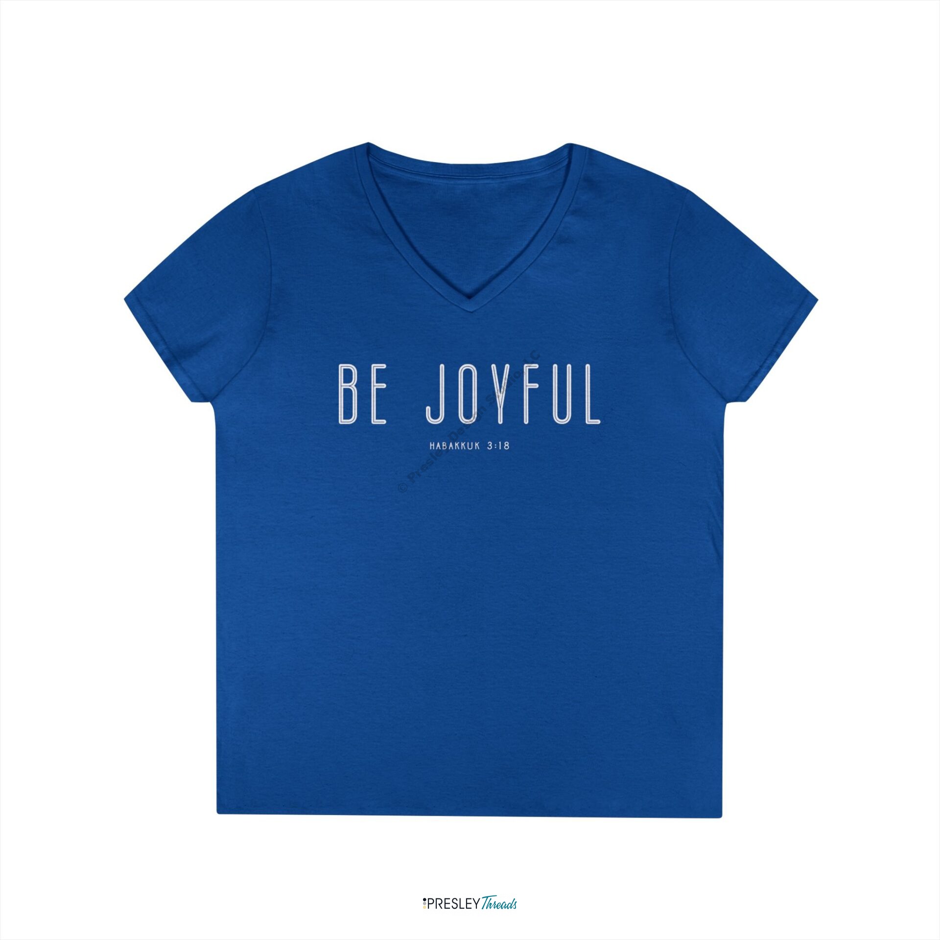 Be Joyful – Habakkuk 3:18 | Ladies’ V-Neck T-Shirt Be Joyful - Habakkuk 3:18 | Ladies' V-Neck T-Shirt - Image 4