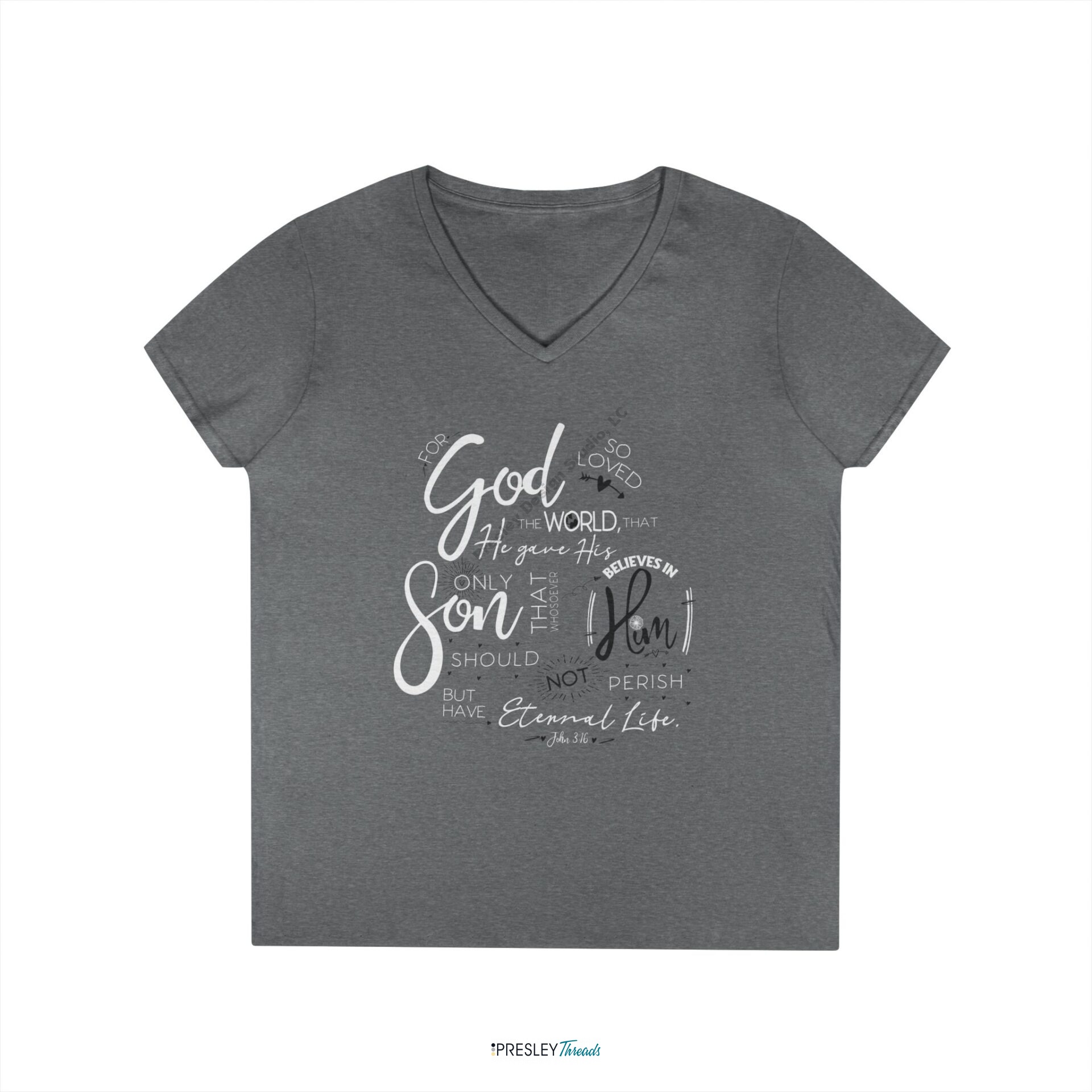 John 3:16 | Ladies’ V-Neck T-Shirt John 3:16 | Ladies' V-Neck T-Shirt - Image 2