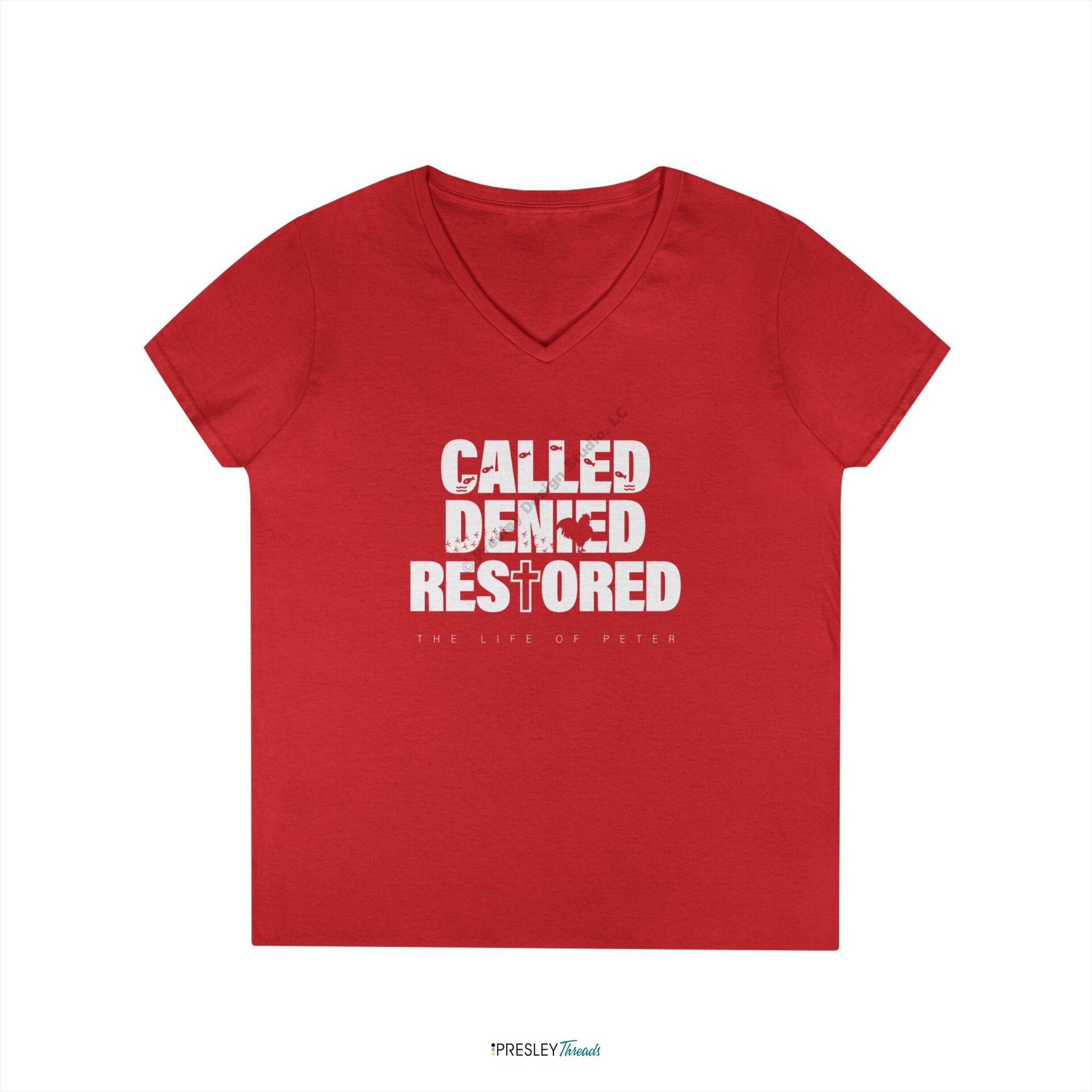Called, Denied, Restored | Ladies’ V-Neck T-Shirt Called, Denied, Restored | Ladies' V-Neck T-Shirt - Image 7