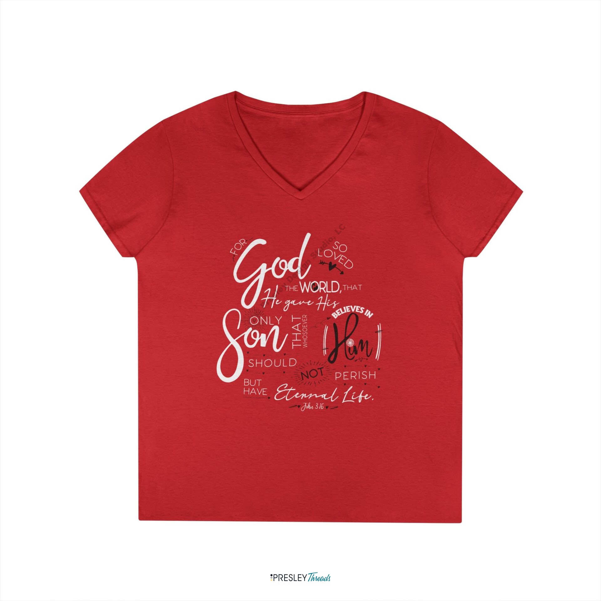 John 3:16 | Ladies’ V-Neck T-Shirt John 3:16 | Ladies' V-Neck T-Shirt - Image 6