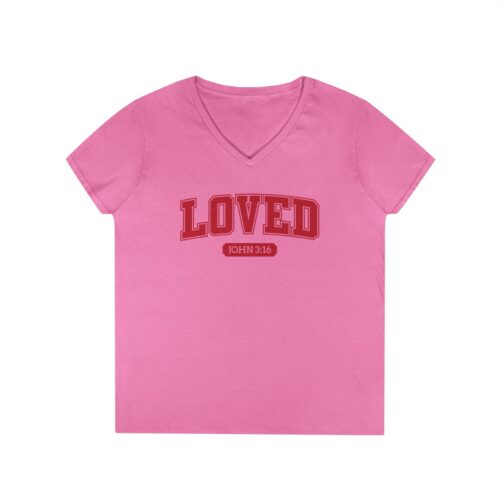 LOVED – John 3:16 | Ladies’ V-Neck T-Shirt LOVED - John 3:16 | Ladies' V-Neck T-Shirt