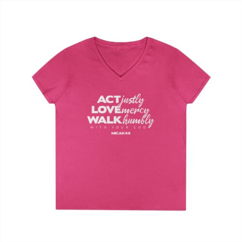 Micah 6:8 | Ladies’ V-Neck T-Shirt Micah 6:8 | Ladies’ V-Neck T-Shirt 2