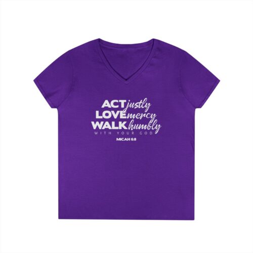 Micah 6:8 | Ladies’ V-Neck T-Shirt Micah 6:8 | Ladies' V-Neck T-Shirt